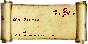 Alt Zsuzsa névjegykártya